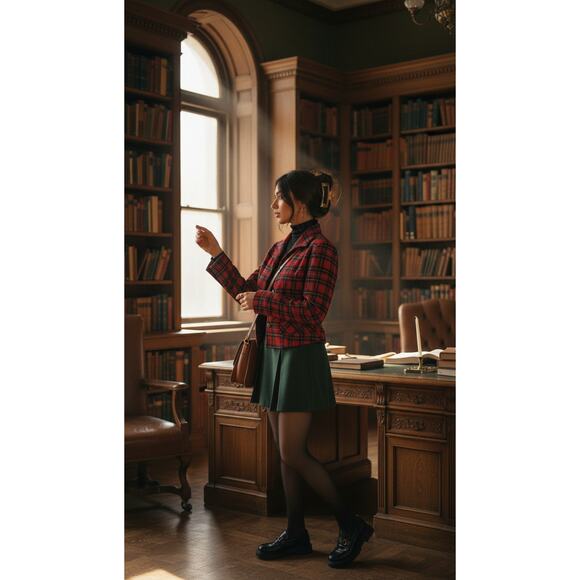 Vintage 70s Pendleton Tartan Wool Blazer – Size 10 – Modern Equestrian It-Girl - Picture 13 of 14